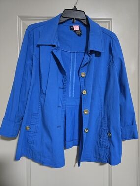 Bright Blue Women's Button-Front Jacket - Unbranded